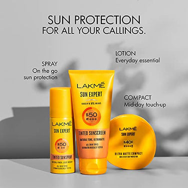 LAKMÉ Sun Expert, Spf 50 Pa+++ Tinted Sunscreen, 100G, For Sun Protection With Natural Matte Finish, Dermatologically Tested, Non- Sticky Formula, For All Skin Types (Pack Of 2)